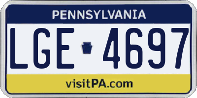 PA license plate LGE4697