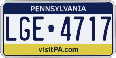 PA license plate LGE4717
