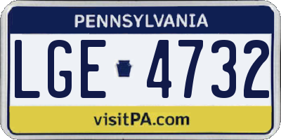 PA license plate LGE4732