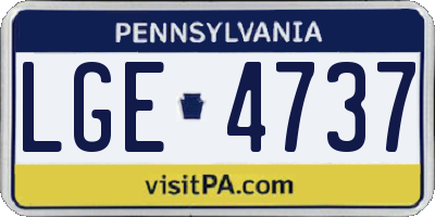 PA license plate LGE4737