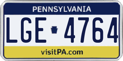 PA license plate LGE4764