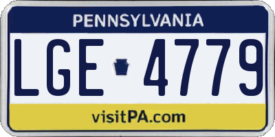 PA license plate LGE4779