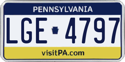 PA license plate LGE4797