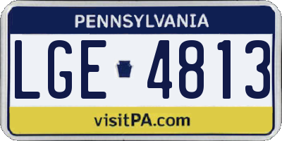 PA license plate LGE4813