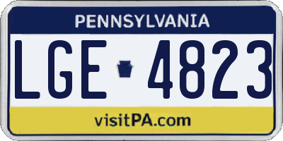 PA license plate LGE4823