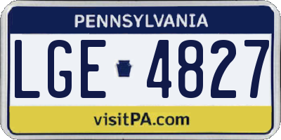 PA license plate LGE4827