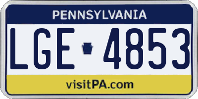 PA license plate LGE4853