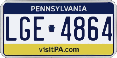 PA license plate LGE4864