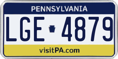 PA license plate LGE4879