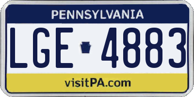 PA license plate LGE4883