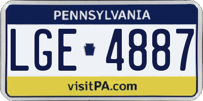 PA license plate LGE4887