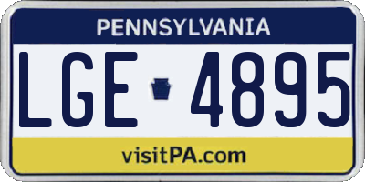 PA license plate LGE4895