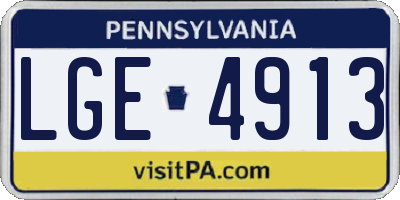 PA license plate LGE4913