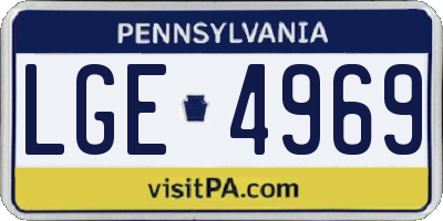 PA license plate LGE4969