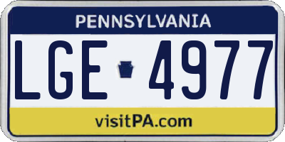 PA license plate LGE4977