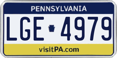 PA license plate LGE4979