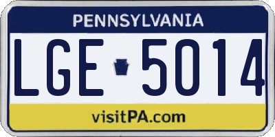 PA license plate LGE5014