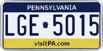 PA license plate LGE5015