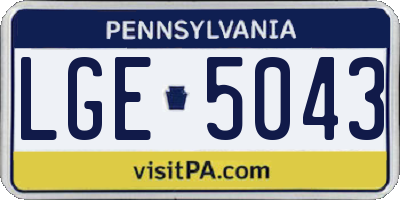 PA license plate LGE5043