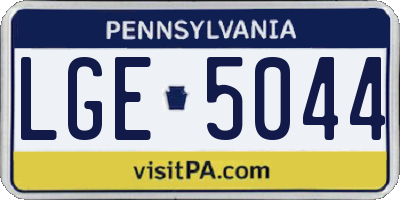 PA license plate LGE5044