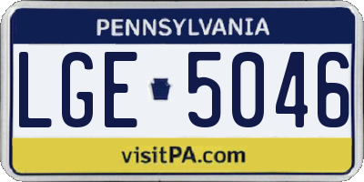 PA license plate LGE5046