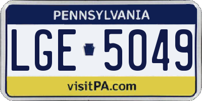 PA license plate LGE5049