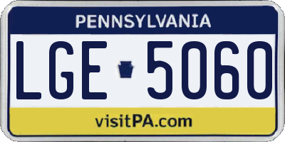 PA license plate LGE5060