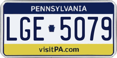 PA license plate LGE5079