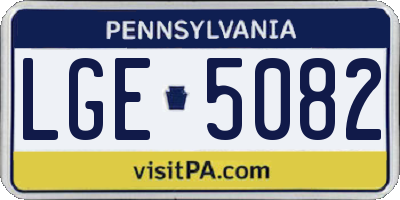 PA license plate LGE5082