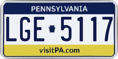PA license plate LGE5117