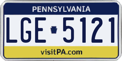 PA license plate LGE5121