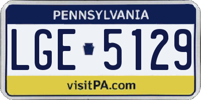 PA license plate LGE5129