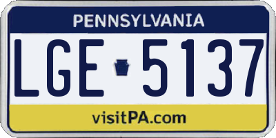 PA license plate LGE5137