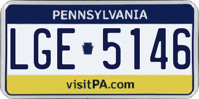 PA license plate LGE5146
