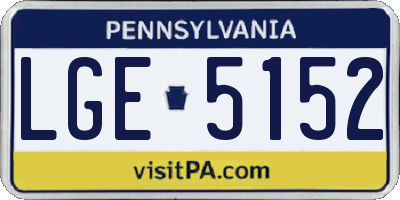 PA license plate LGE5152