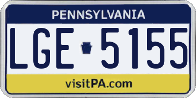 PA license plate LGE5155