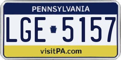 PA license plate LGE5157