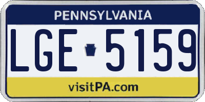 PA license plate LGE5159