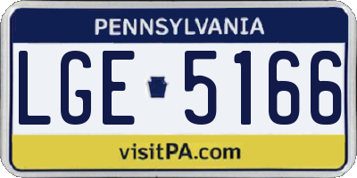 PA license plate LGE5166