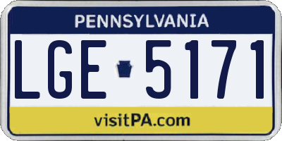 PA license plate LGE5171