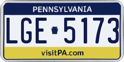 PA license plate LGE5173