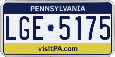 PA license plate LGE5175