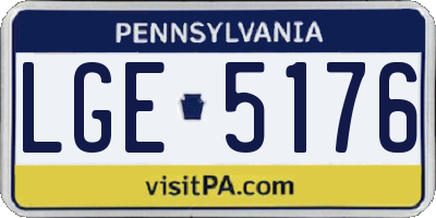 PA license plate LGE5176
