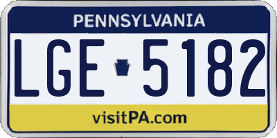 PA license plate LGE5182