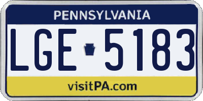PA license plate LGE5183