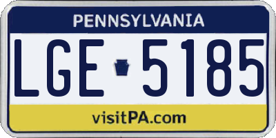 PA license plate LGE5185