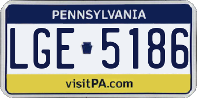 PA license plate LGE5186