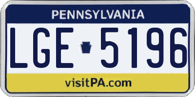 PA license plate LGE5196