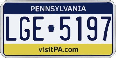 PA license plate LGE5197