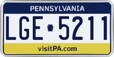 PA license plate LGE5211